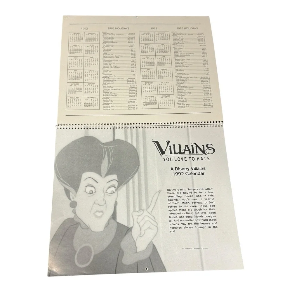 Disney Villains 1992 Calendar Evil‎ Queen Cruella Deville
